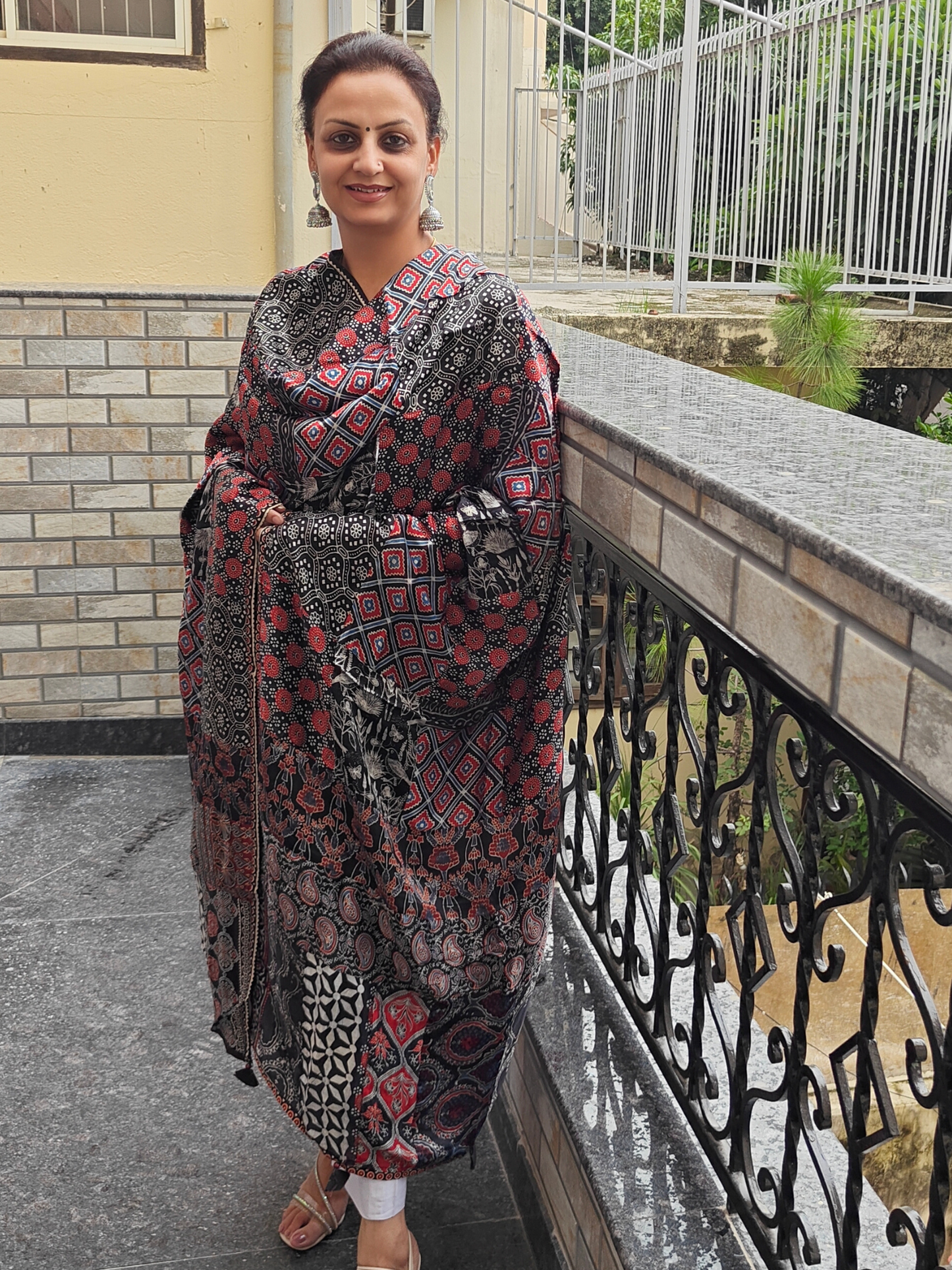 Ajrakh Patch Work Dupatta