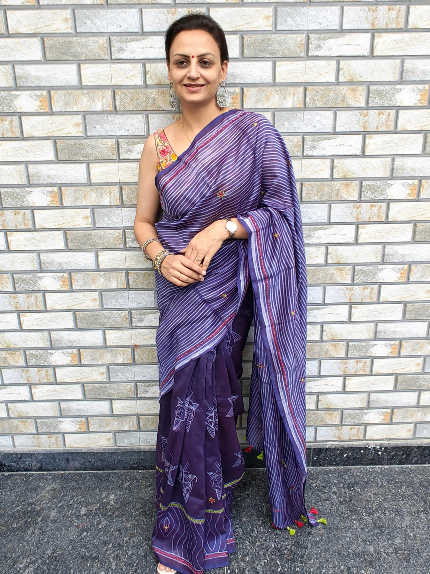 Indigo Shibori Handcrafted Saree