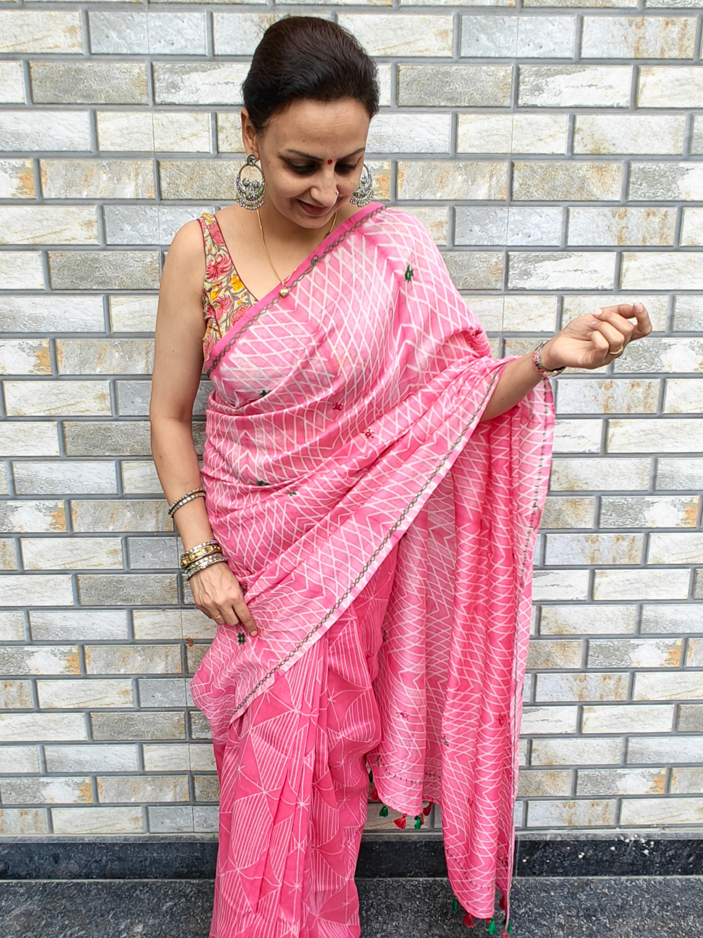 Pink Shibori Handcrafted Saree