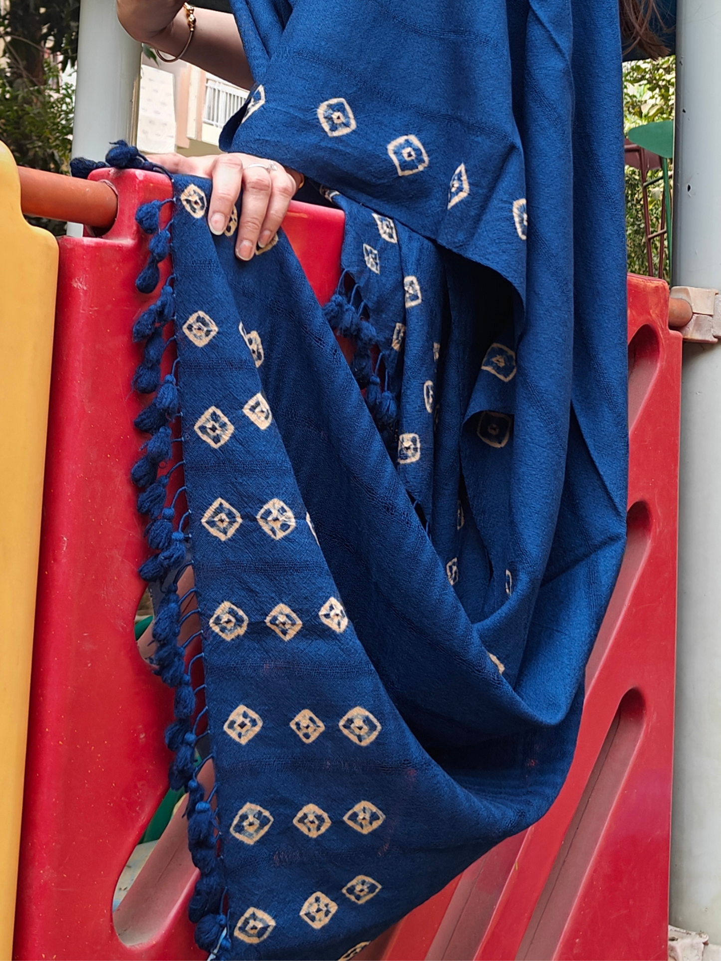 Indigo Blue Handwoven Woollen Stole