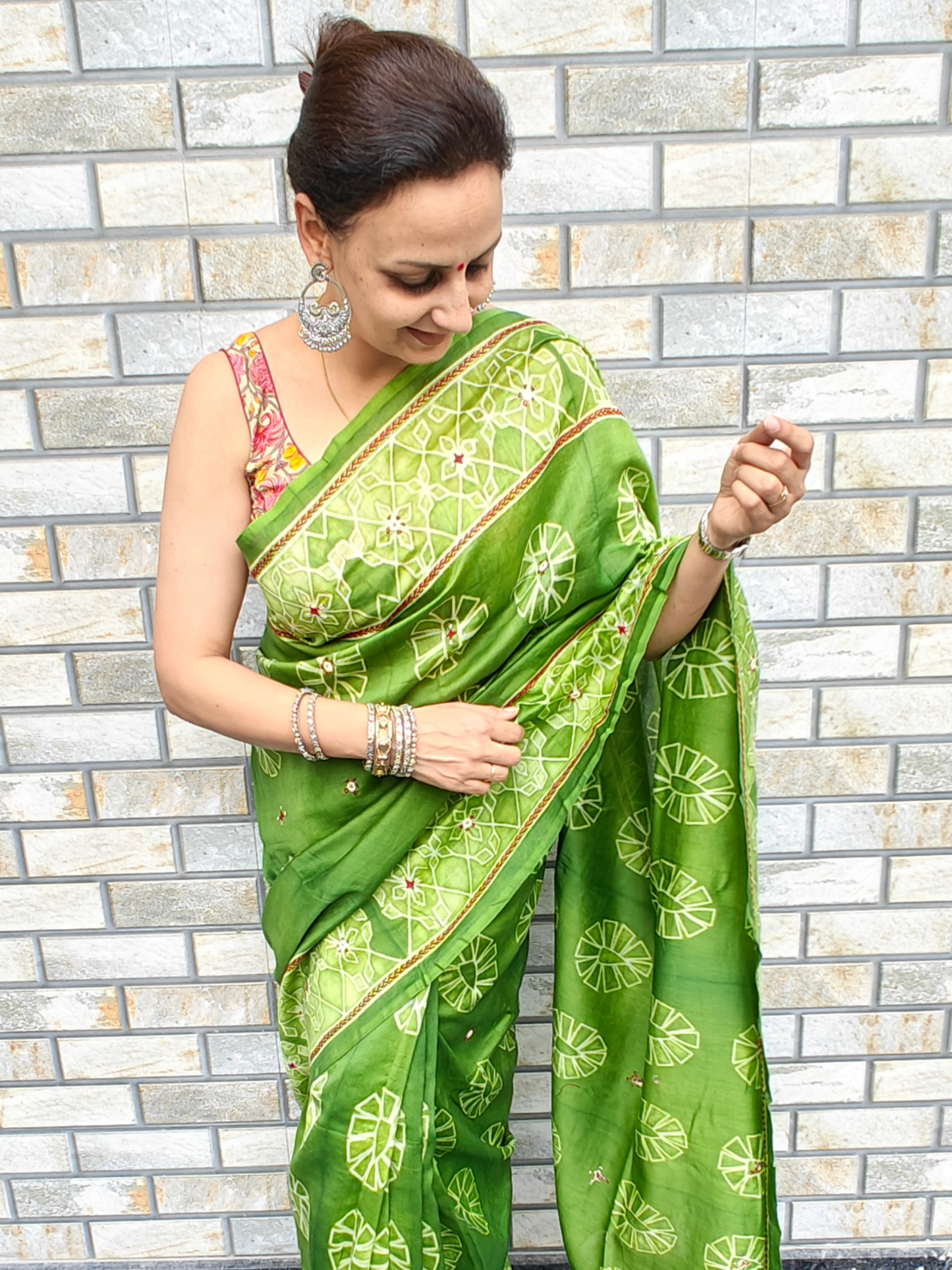 Green Shibori Handcrafted Saree