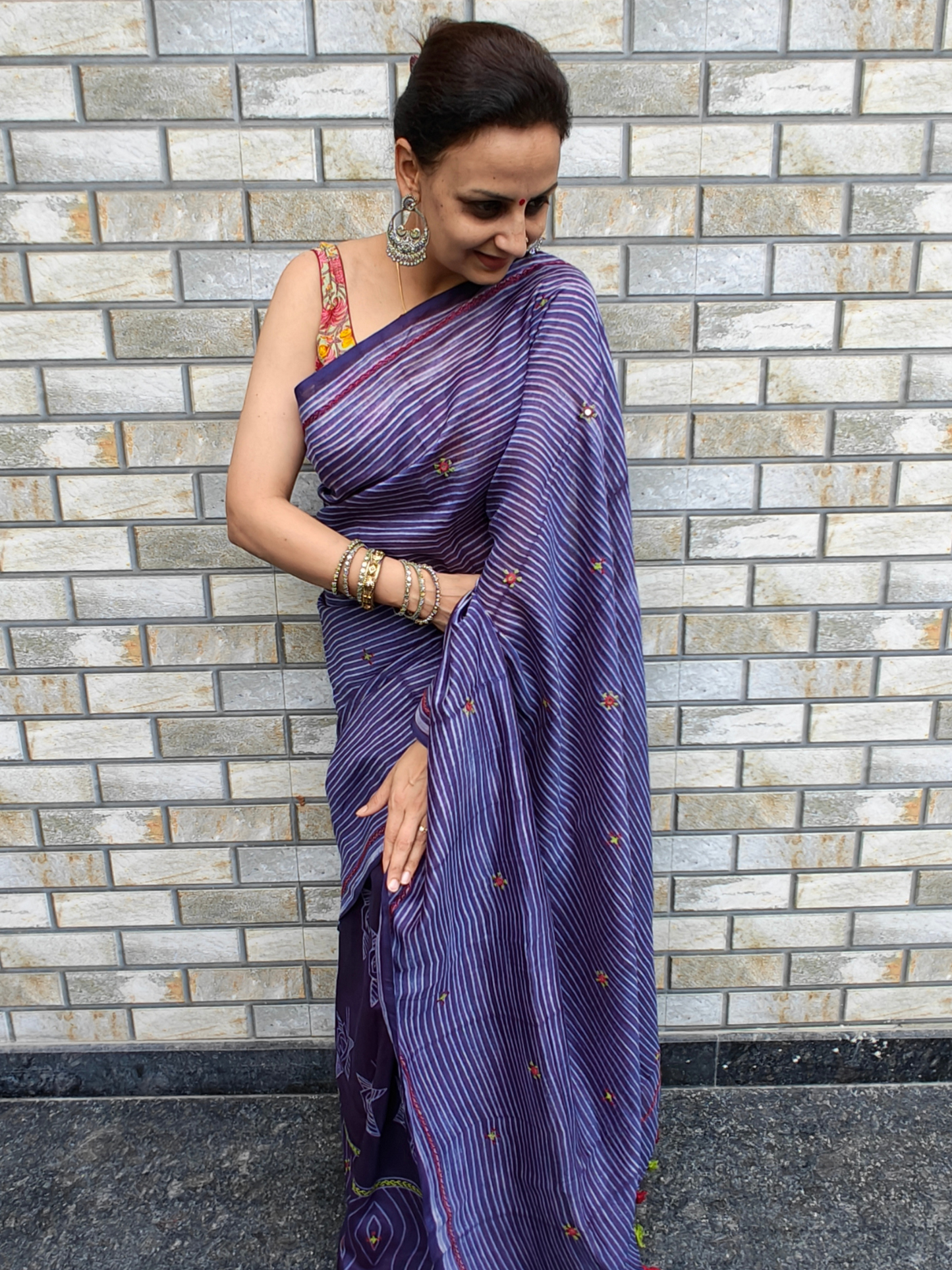Indigo Shibori Handcrafted Saree