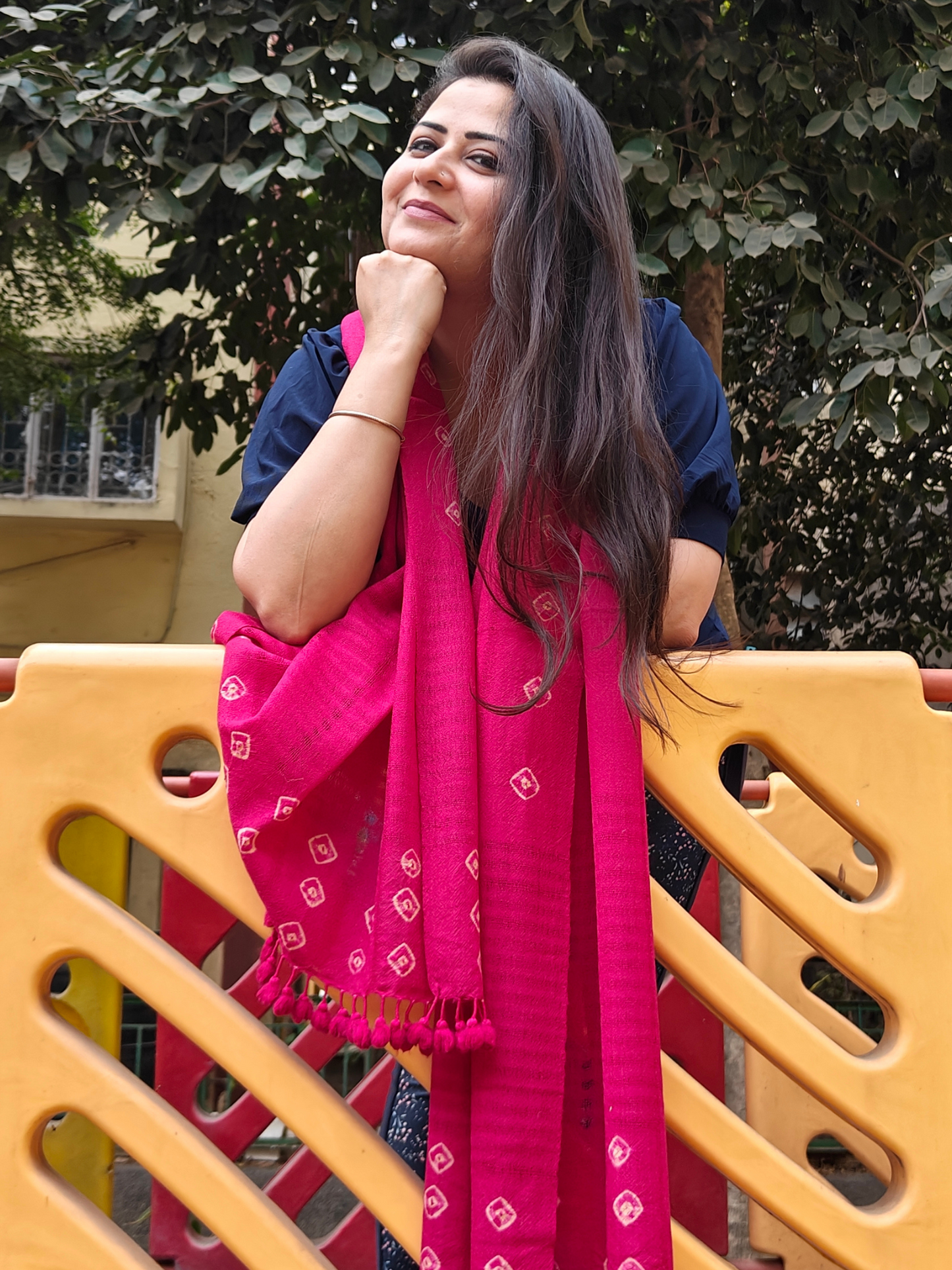 Rani Pink Handwoven Woollen Stole