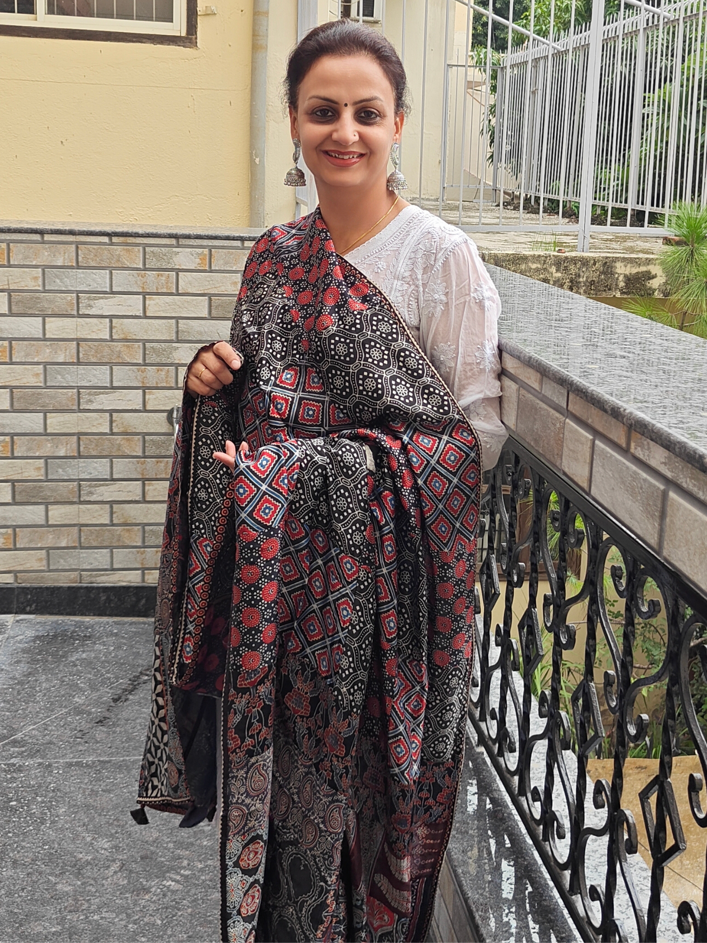 Ajrakh Patch Work Dupatta