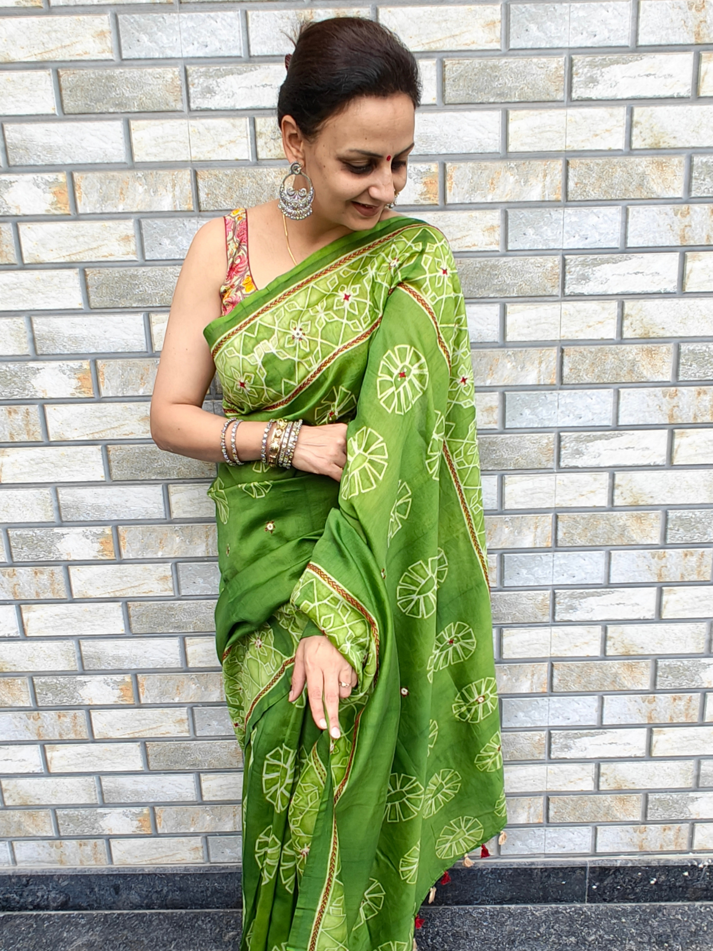 Green Shibori Handcrafted Saree