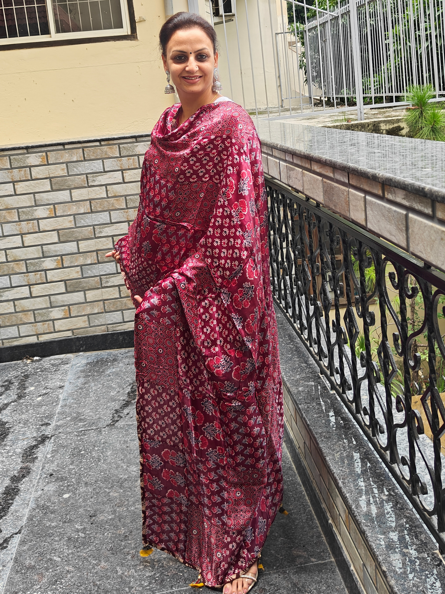 Ajrakh Patch Work Dupatta