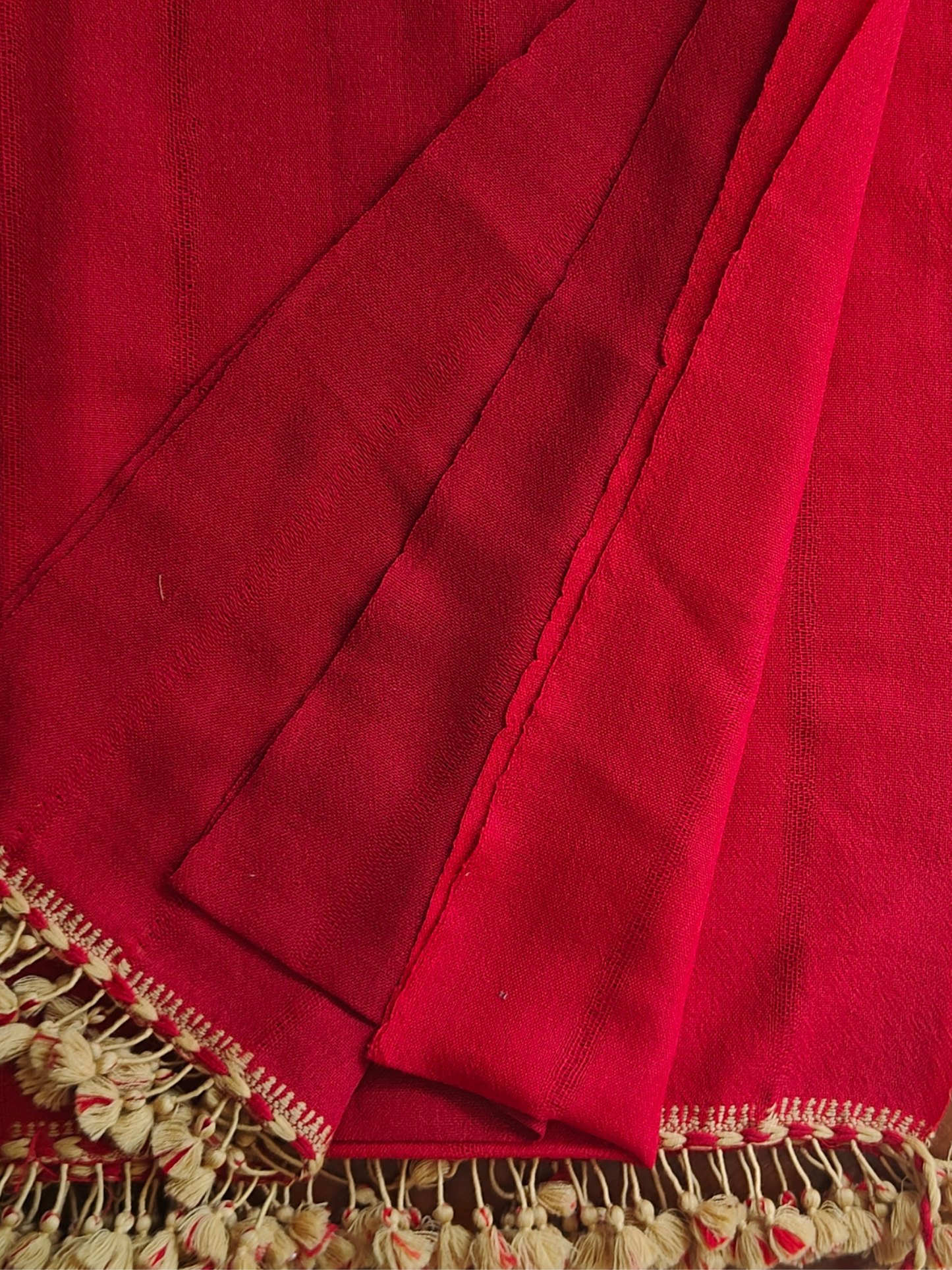 Red Solid Handwoven Wollen Stole