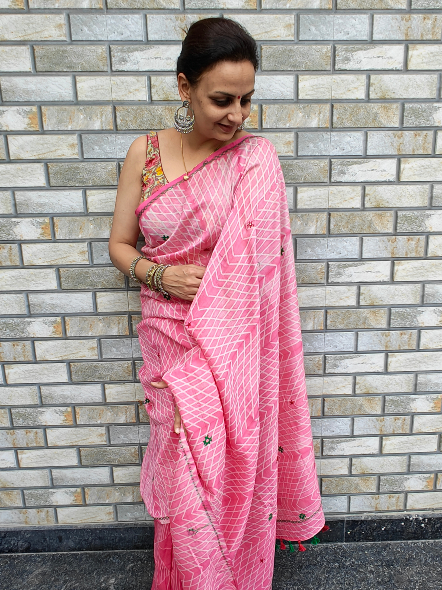 Pink Shibori Handcrafted Saree