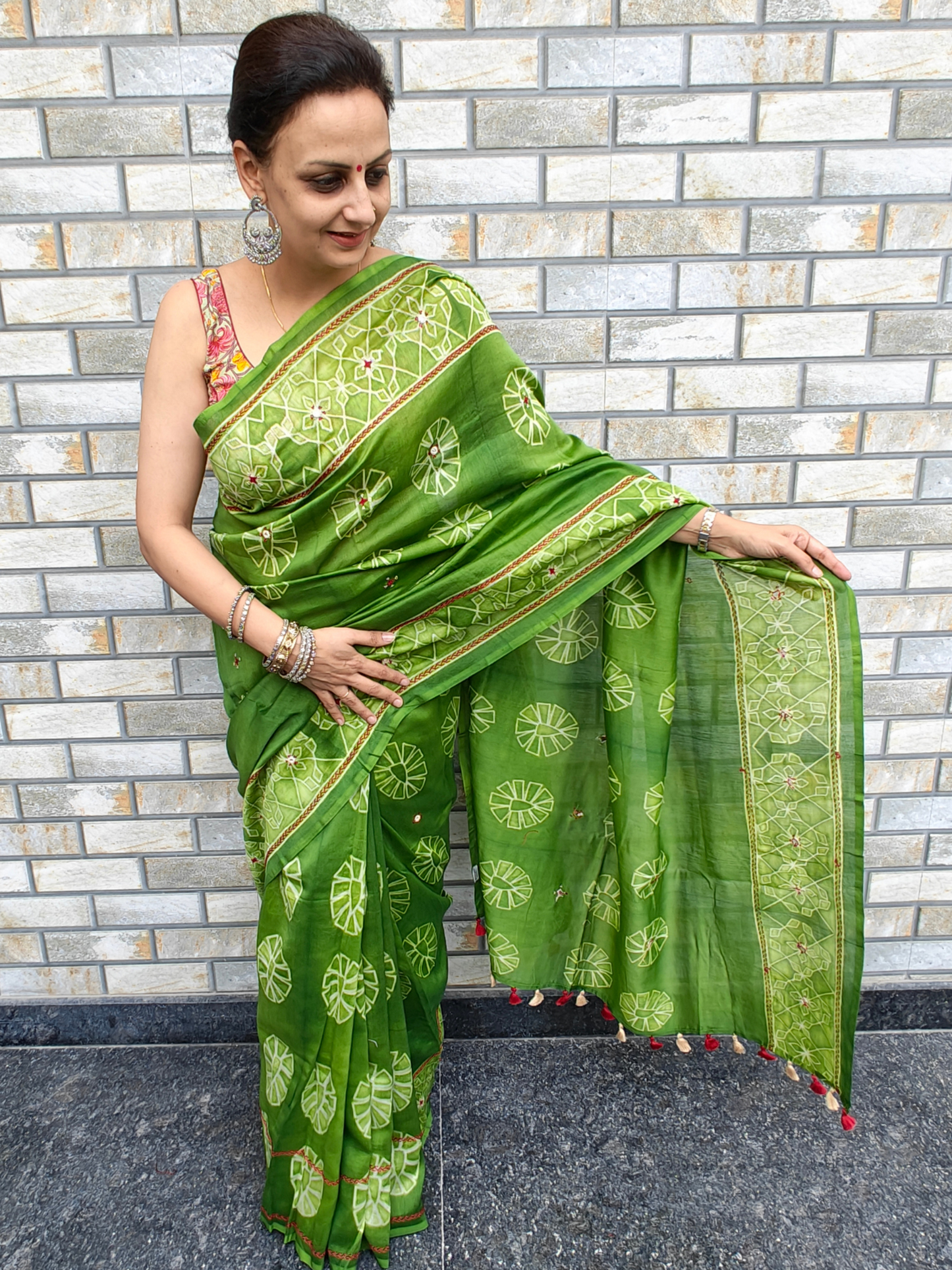 Green Shibori Handcrafted Saree