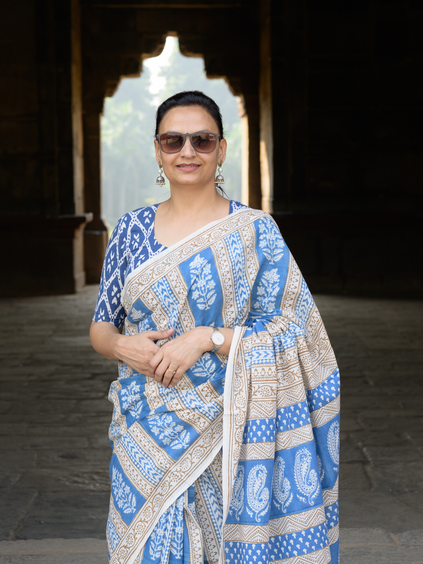 Indigo Bagh Cotton Saree