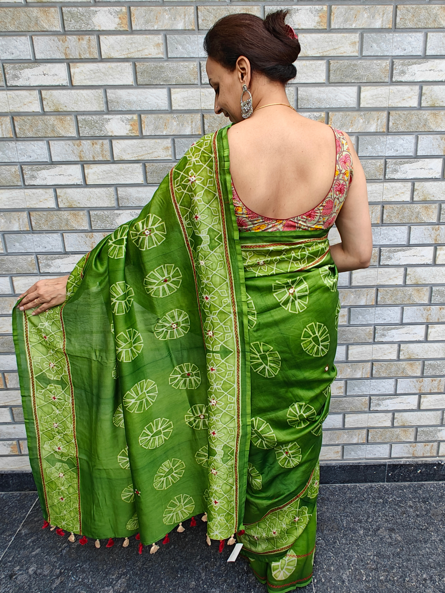 Green Shibori Handcrafted Saree