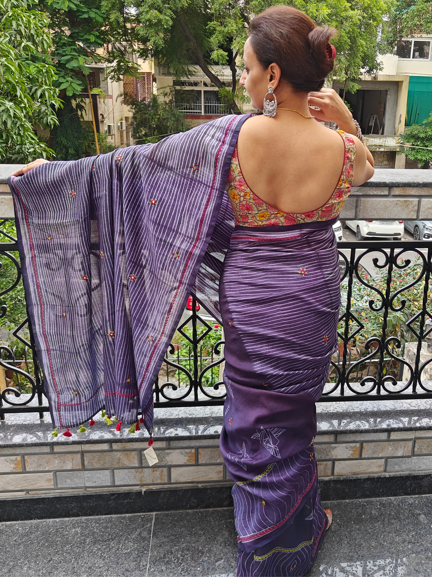 Indigo Shibori Handcrafted Saree