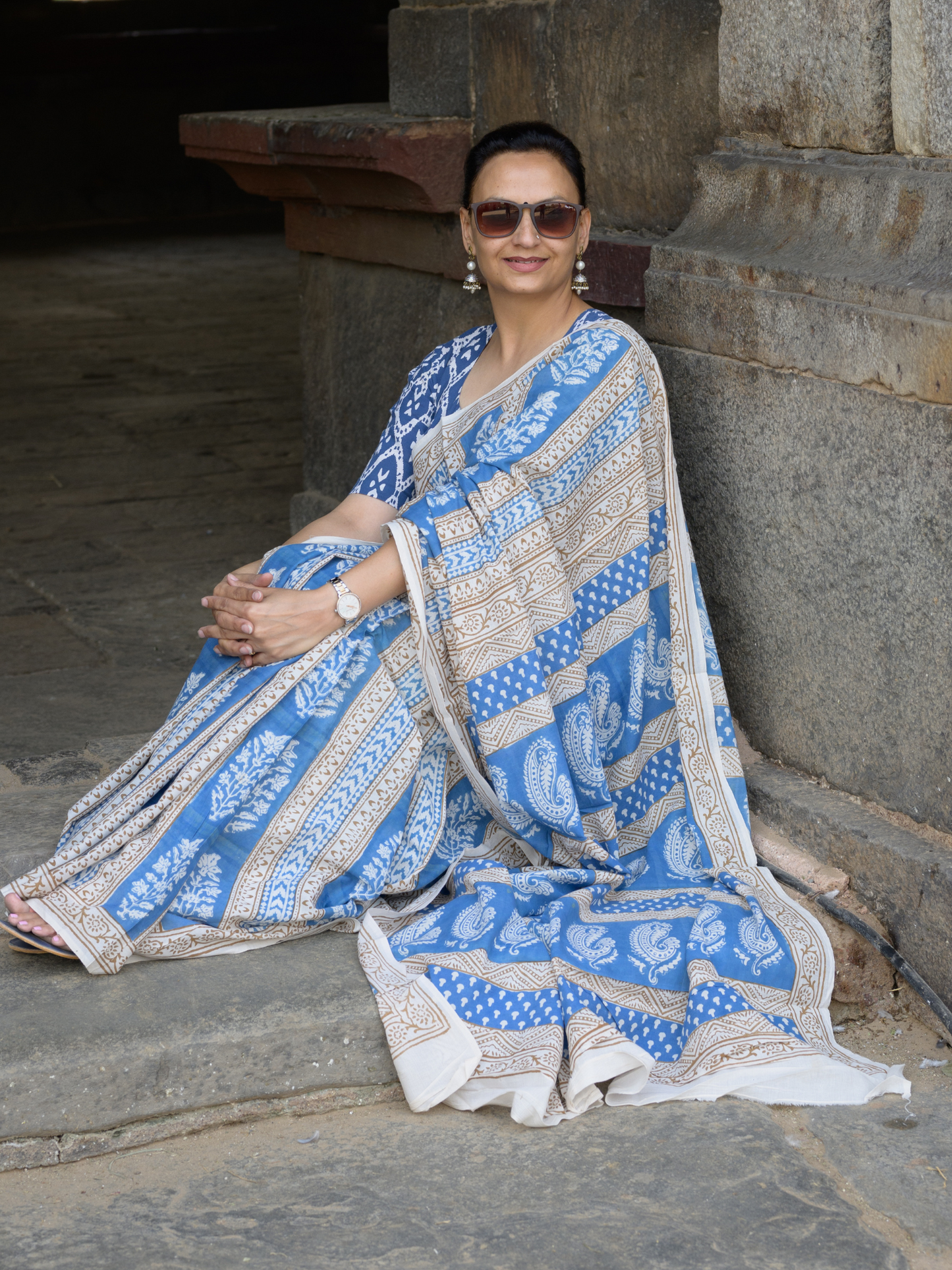 Indigo Bagh Cotton Saree