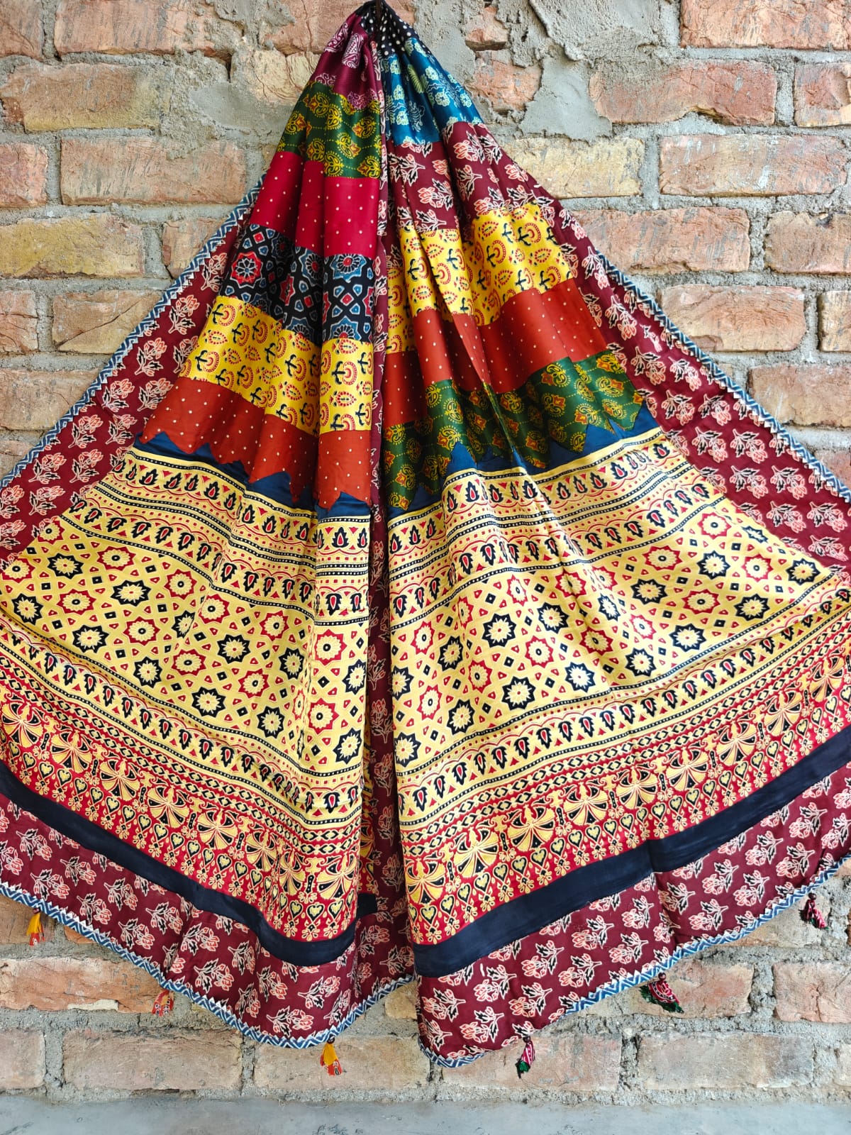 Modal Silk Patchwork Dupatta