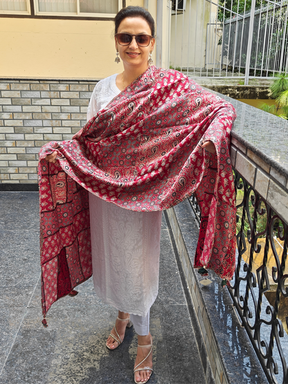 Ajrakh Patch Work Dupatta