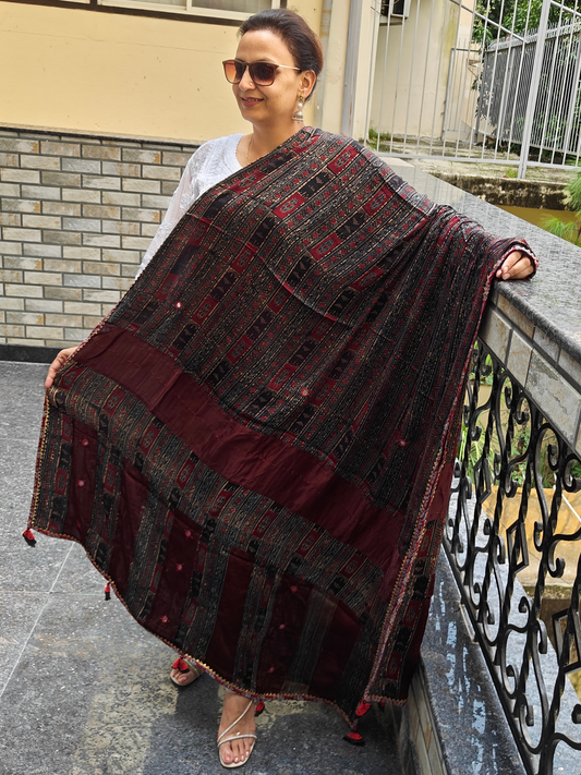 Ajrakh Patch Work Dupatta