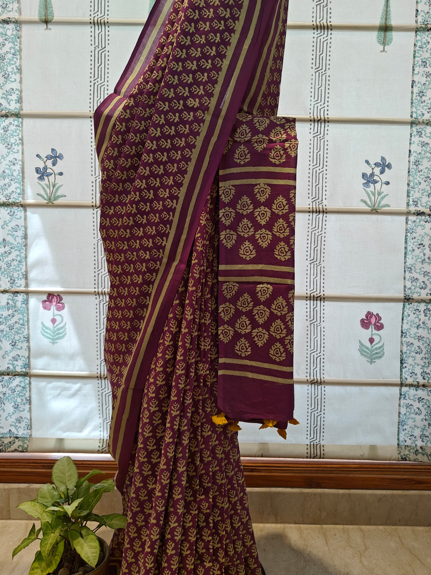 Jamuni Handblock Printed Mull Cotton Saree