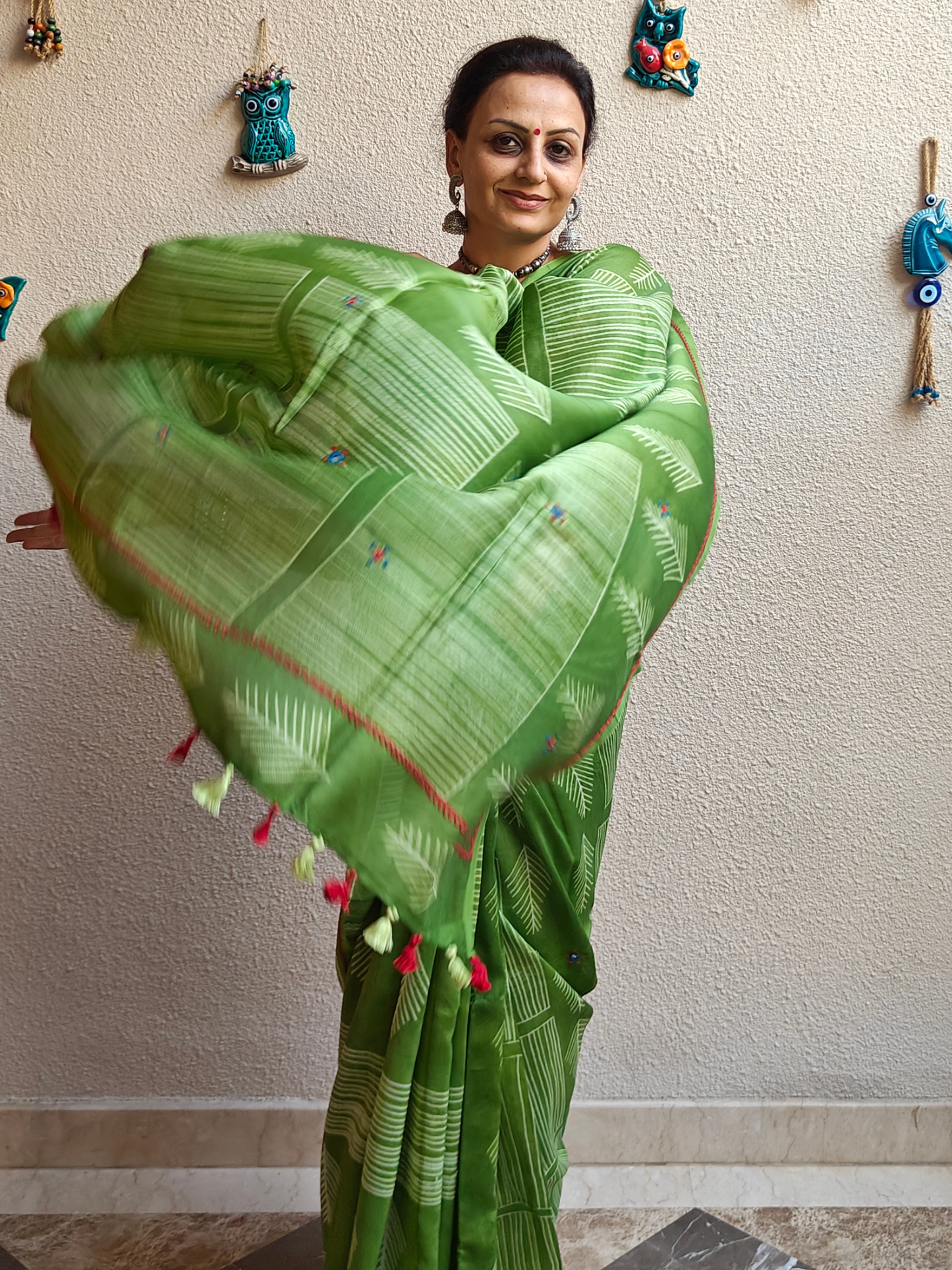 Green Shibori Handcrafted Saree