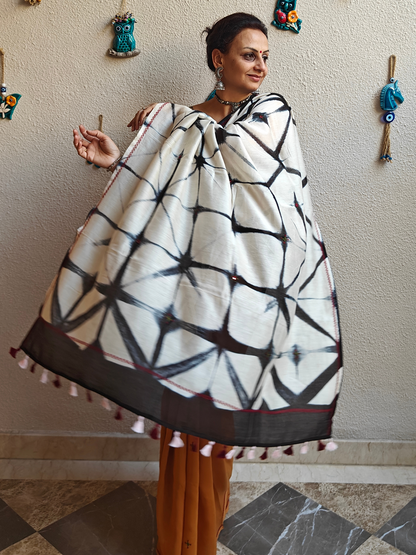Mustard Shibori Handcrafted Saree