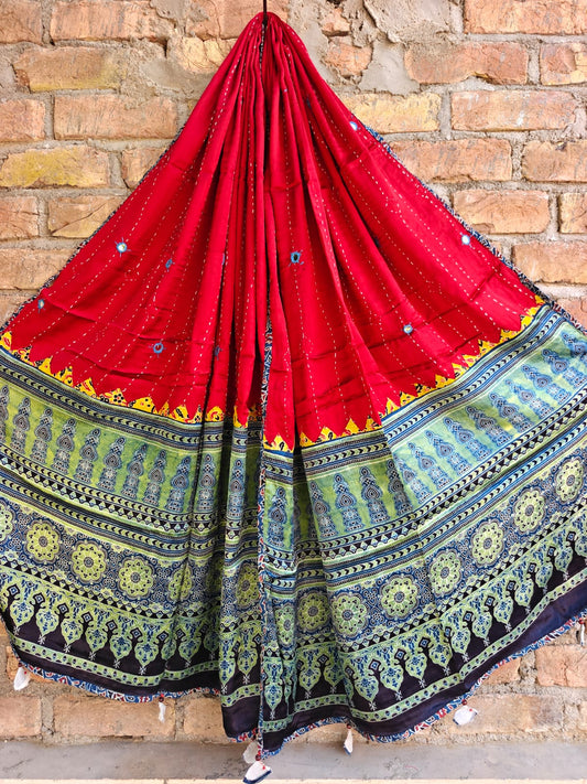 Modal Silk Patchwork Dupatta
